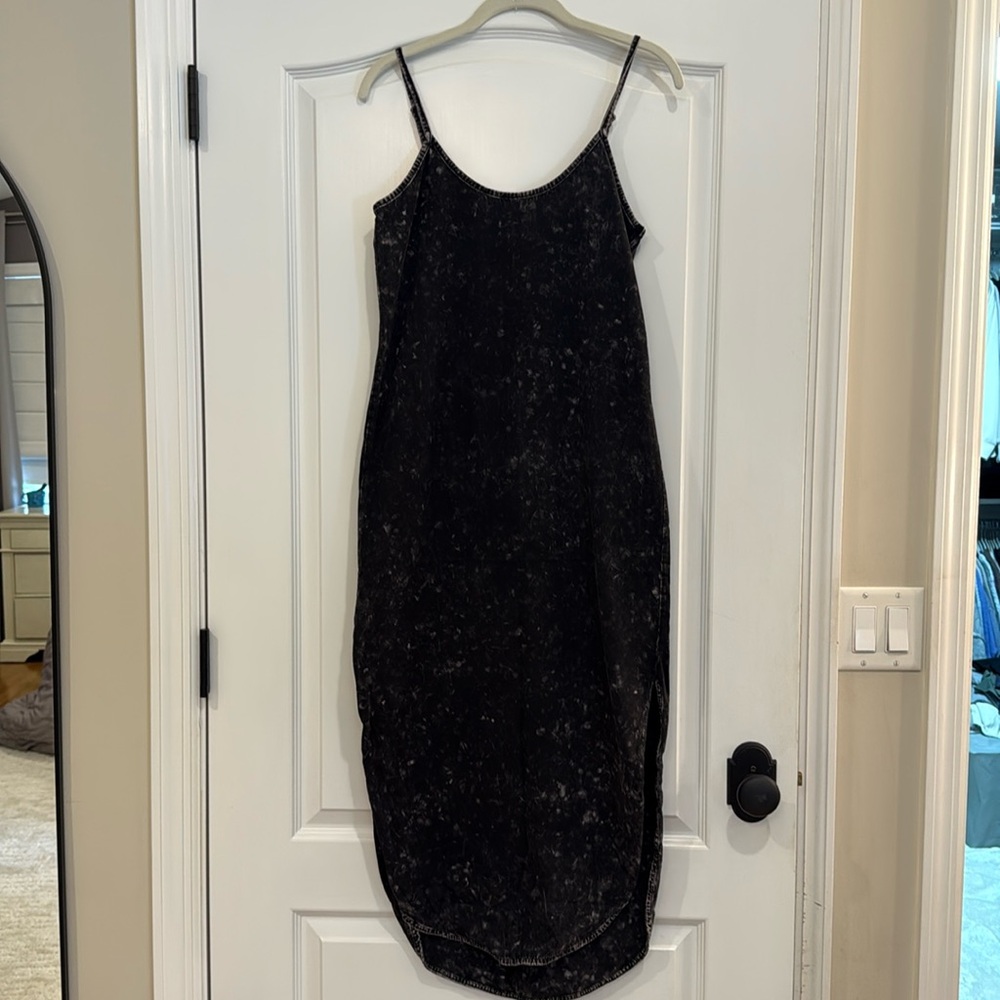 Acid wash maxi dress